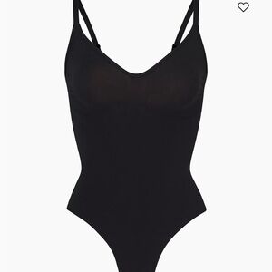 SKIMS Black Thong Bodysuit